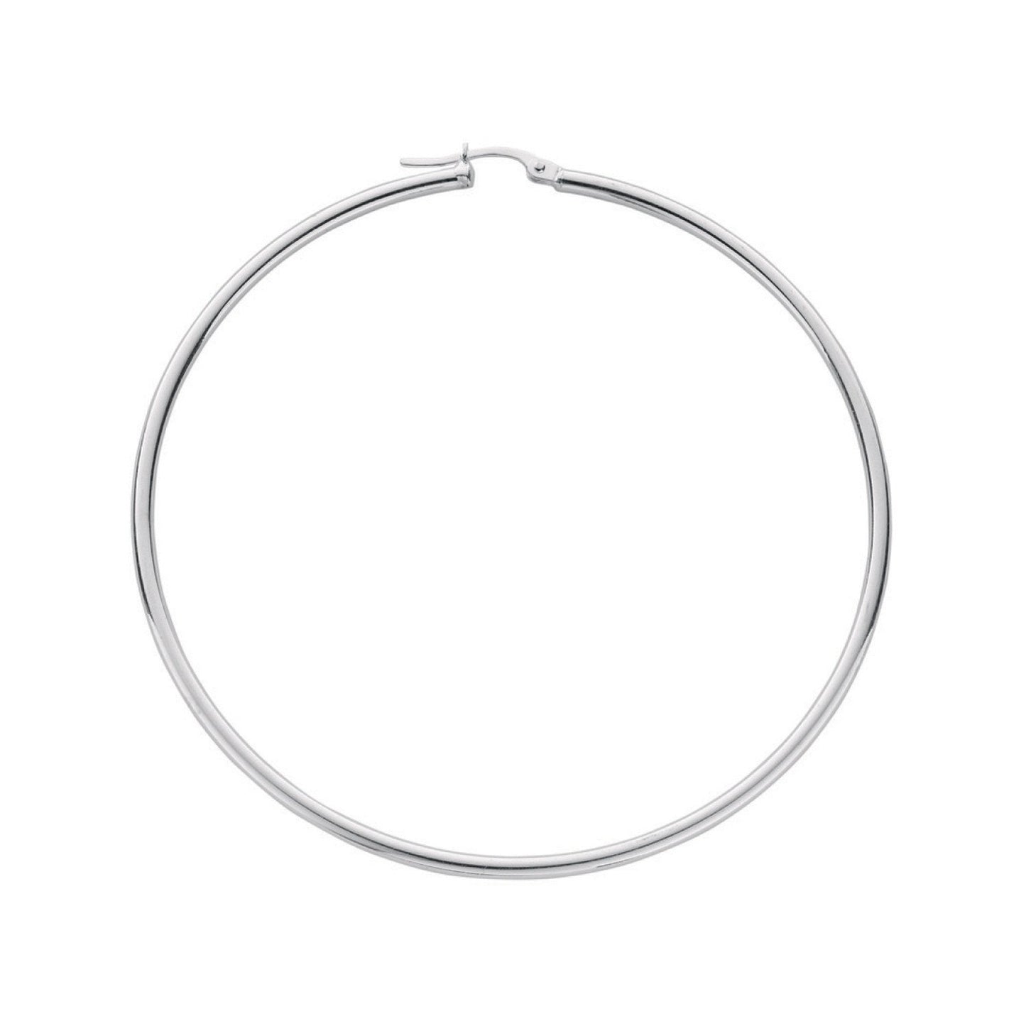 Silver Hoop Earrings - 2mm - 5.6g