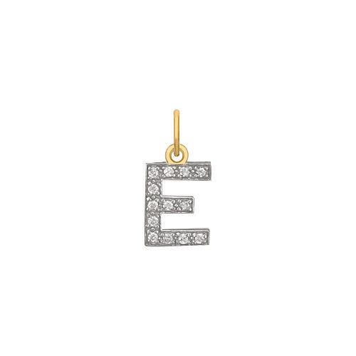 Yellow Gold Small Cubic Zirconia Initial Pendants