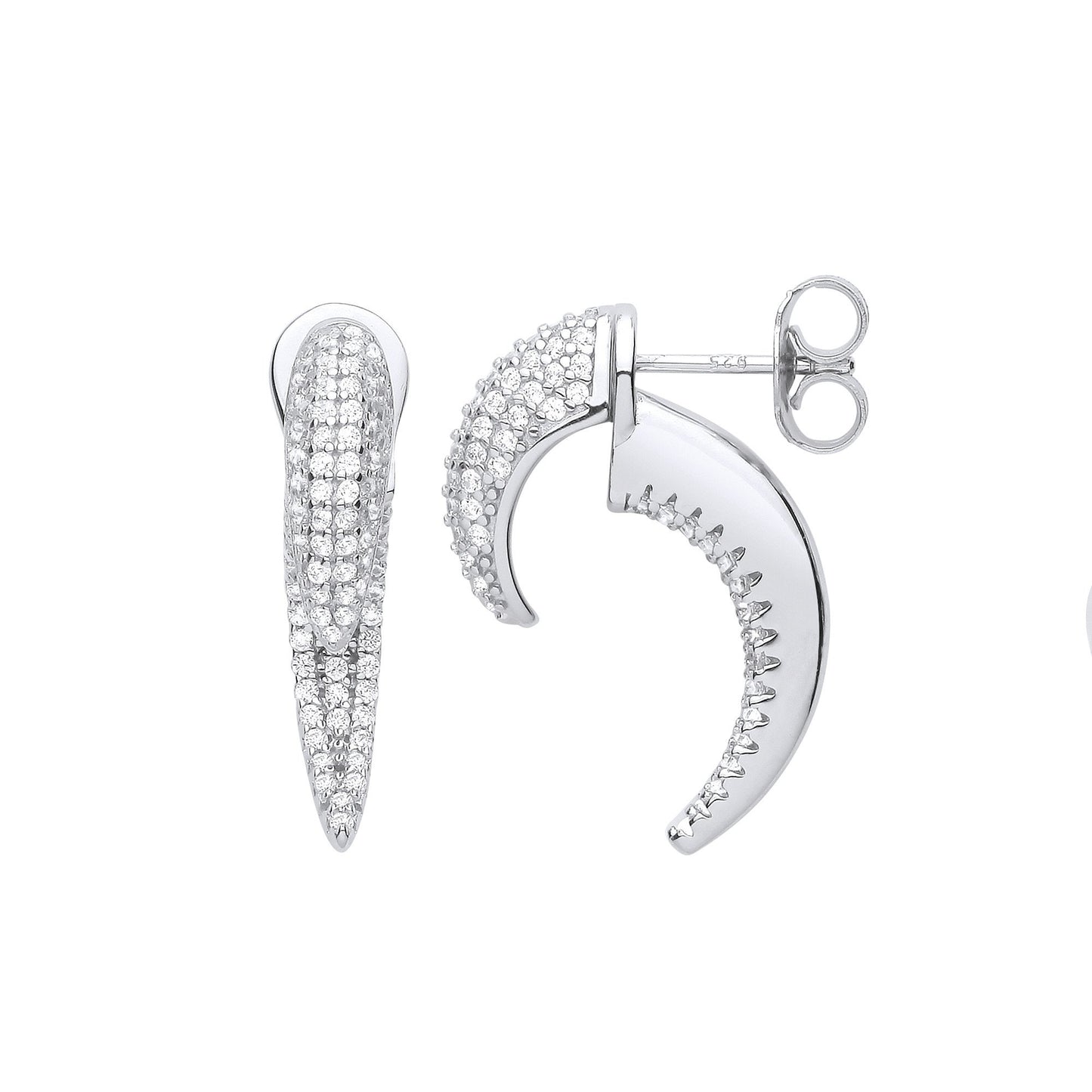 Silver Cubic Zirconia Talon Earrings