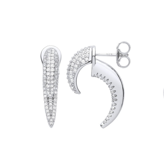 Silver Cubic Zirconia Talon Earrings