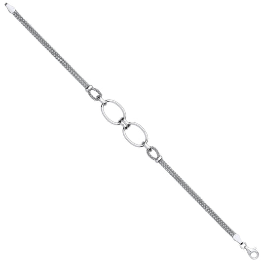 Silver Oval Circles Bracelet