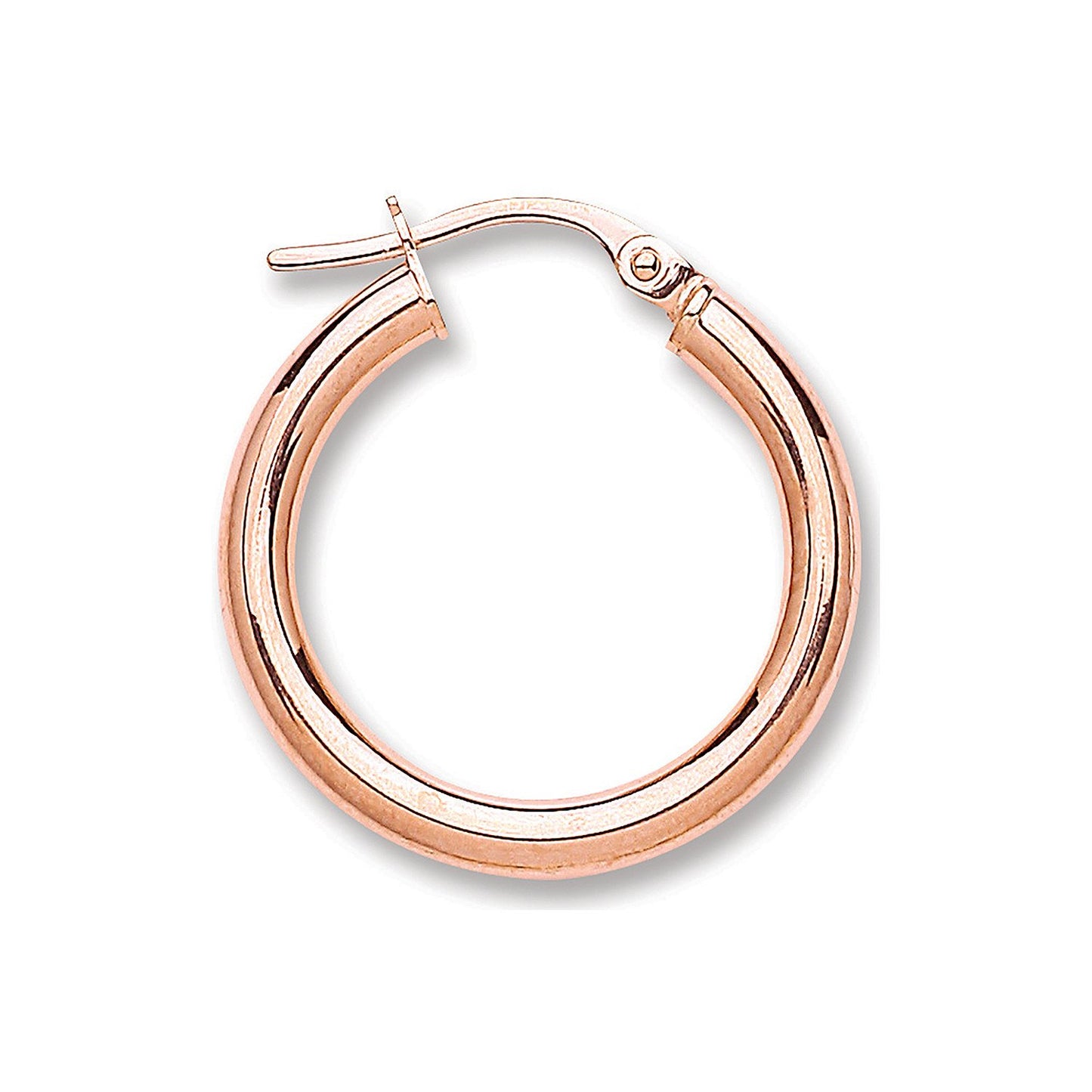 Rose Gold 20mm Round Tube Hoop Earrings