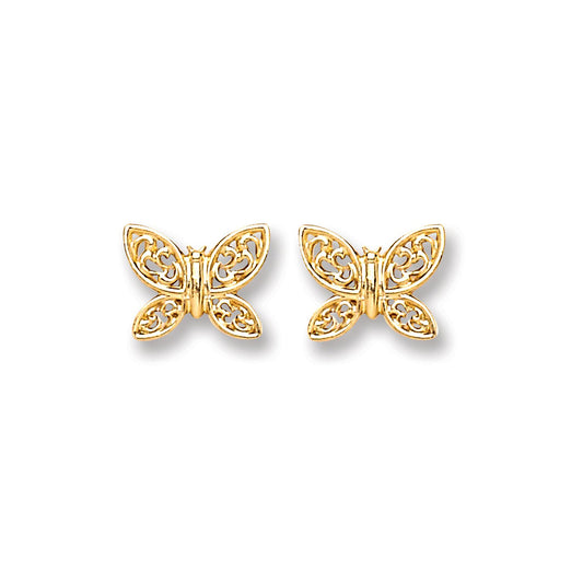 9ct Gold Butterfly Studs