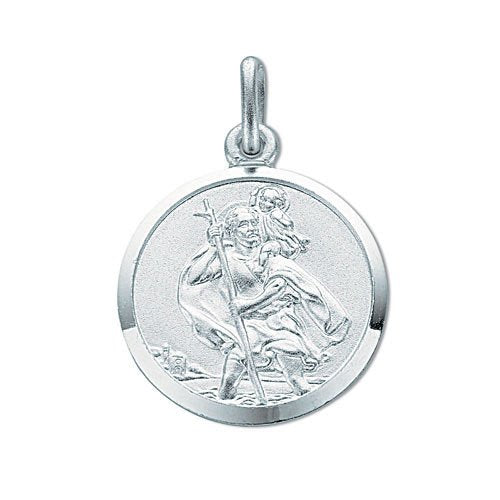 Silver Double Sided St. Christopher Pendant - 3.1g