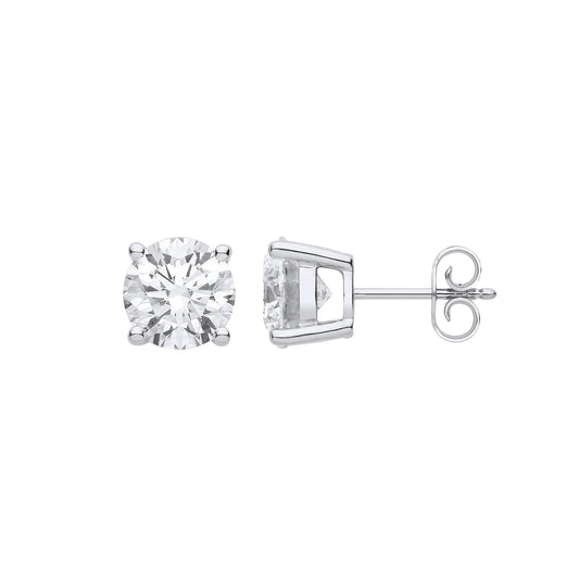 18ct White Gold 4.00ctw Lab Grown Diamond Earrings IGI Certified