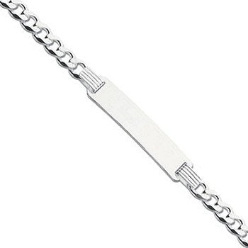 Silver ID Baby 6"/Ladies 7" Bracelet (HNN-13B271)