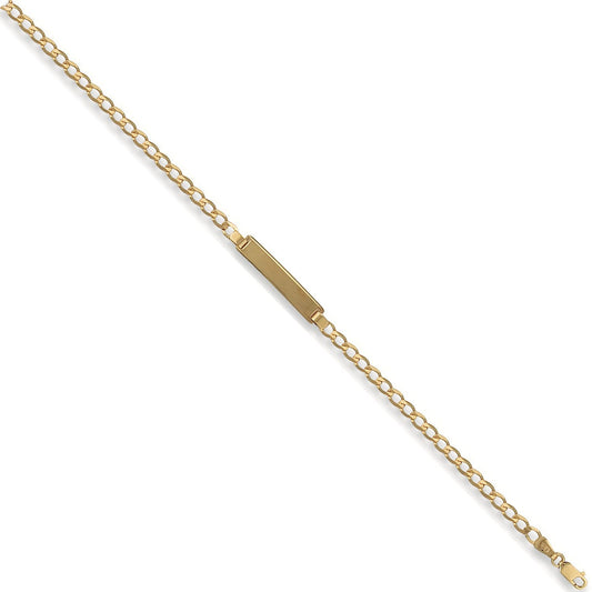 Yellow Gold Baby/Ladies Curb ID Bracelet (HNN-8FEDC7)