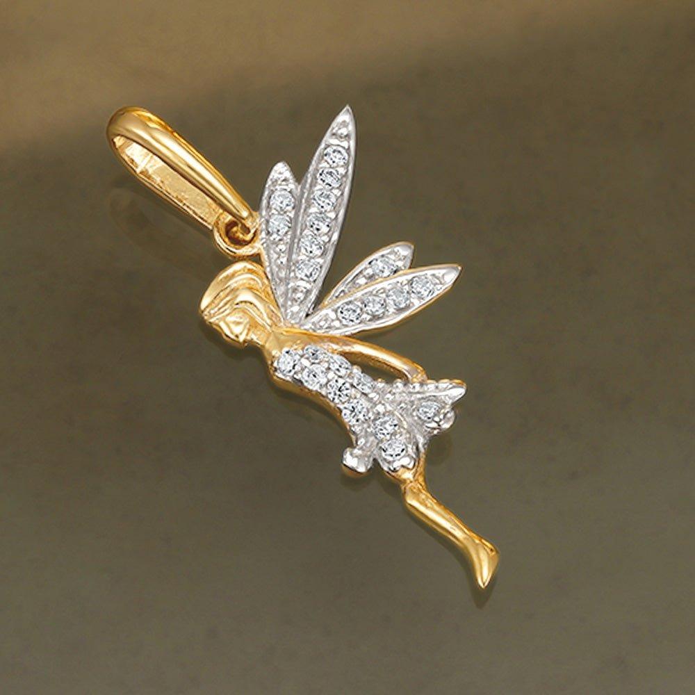 Yellow Gold Cubic Zirconia Fairy Pendant