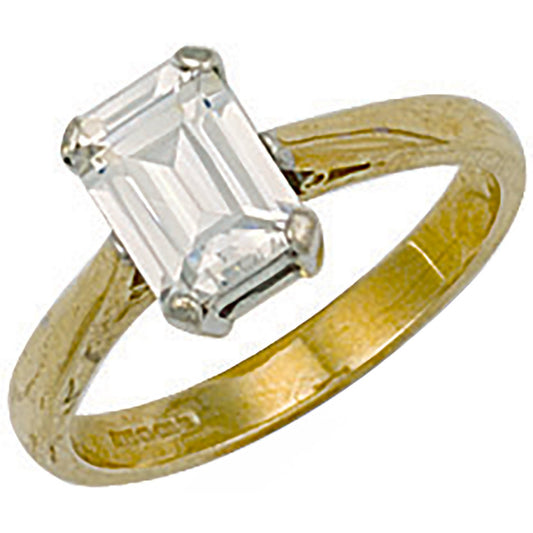 Yellow Gold Fancy Cubic Zirconia Ring - 3.6g