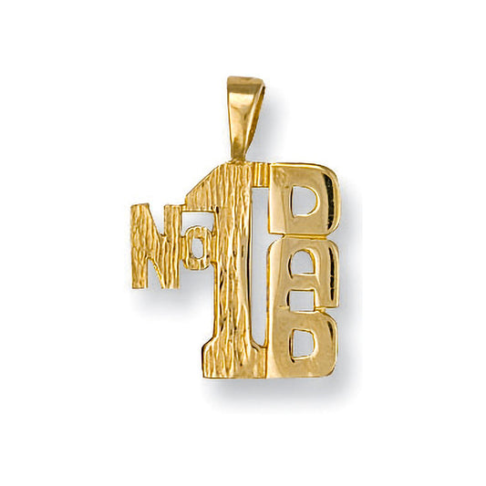 Yellow Gold No:1 Dad Pendant - 16.3mm