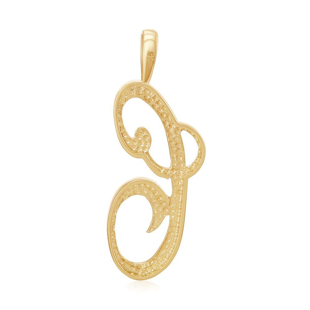 Yellow Gold Script Initial Pendant