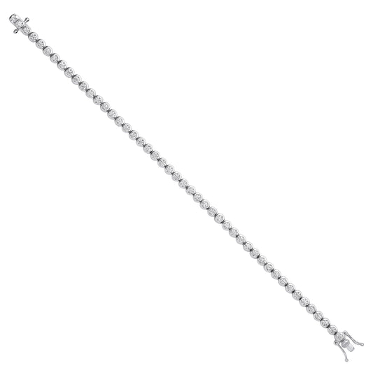 Silver Rubover Cubic Zirconia Tennis Bracelet