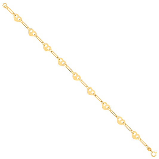 Yellow Gold Hearts Ladies Bracelet