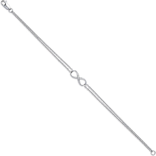 9ct White Gold 0.15ct Diamond Bracelet