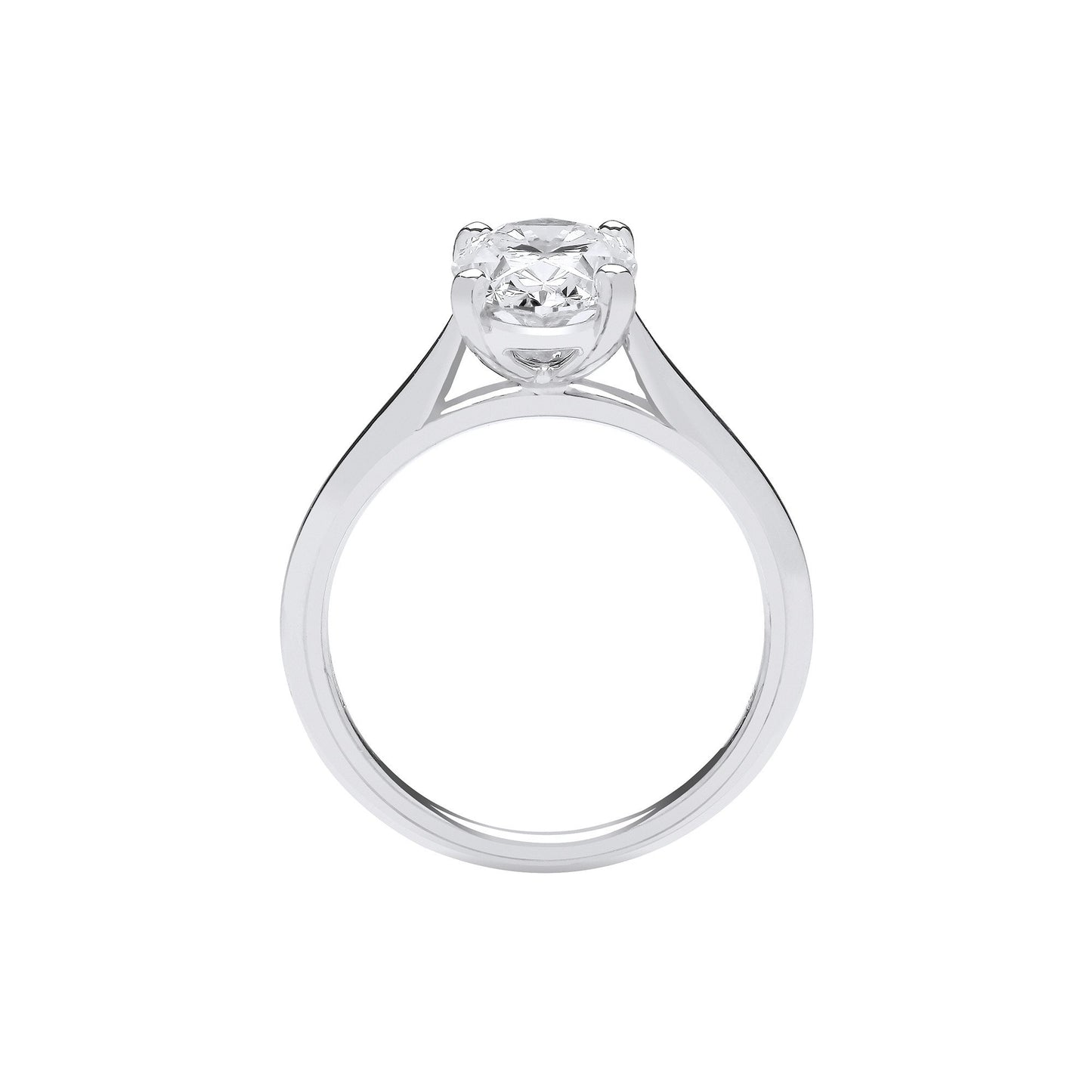 18ct White Gold 2.00ctw Oval Cut Lab Grown Diamond Ring IGI Certified