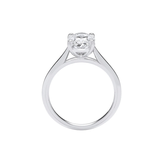 18ct White Gold 2.00ctw Oval Cut Lab Grown Diamond Ring IGI Certified