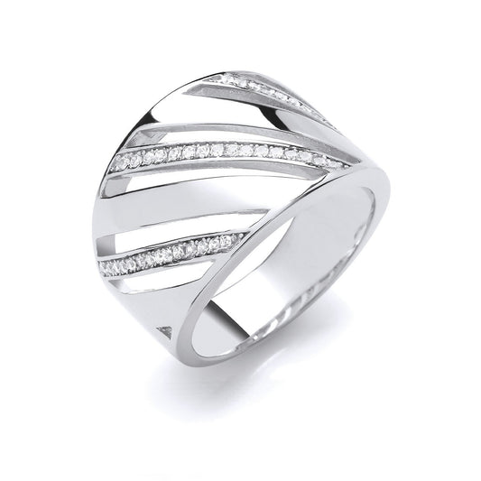 Silver Cubic Zirconia Fancy Ring