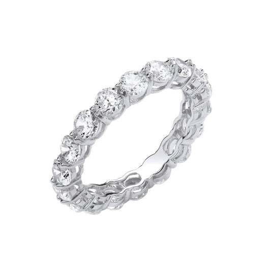 Silver Full Eternity Cubic Zirconia Ring