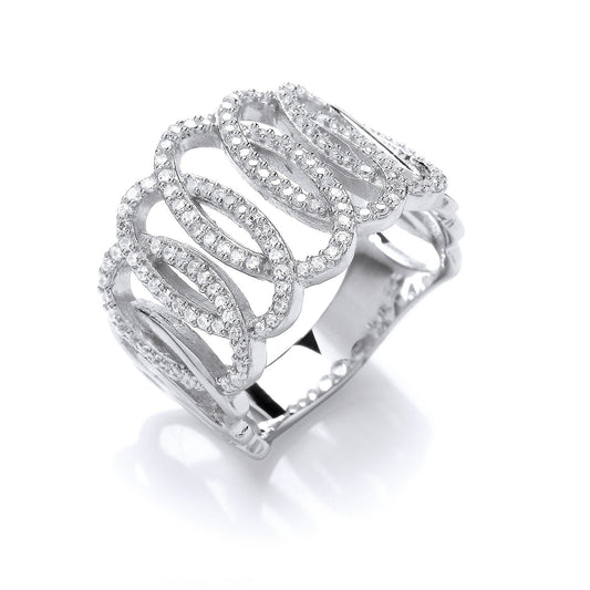 Silver Fancy Cubic Zirconia Ring (HNN-DAB11D)