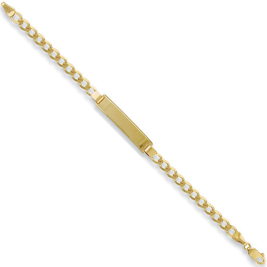 Yellow Gold Baby/Ladies Curb ID Bracelet (HNN-369376)