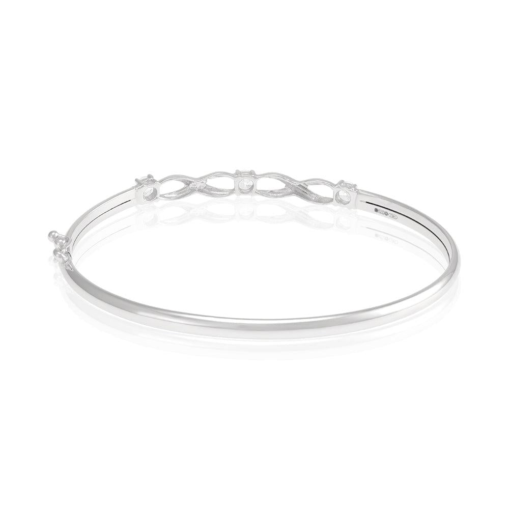 White Gold Cubic Zirconia Bangle