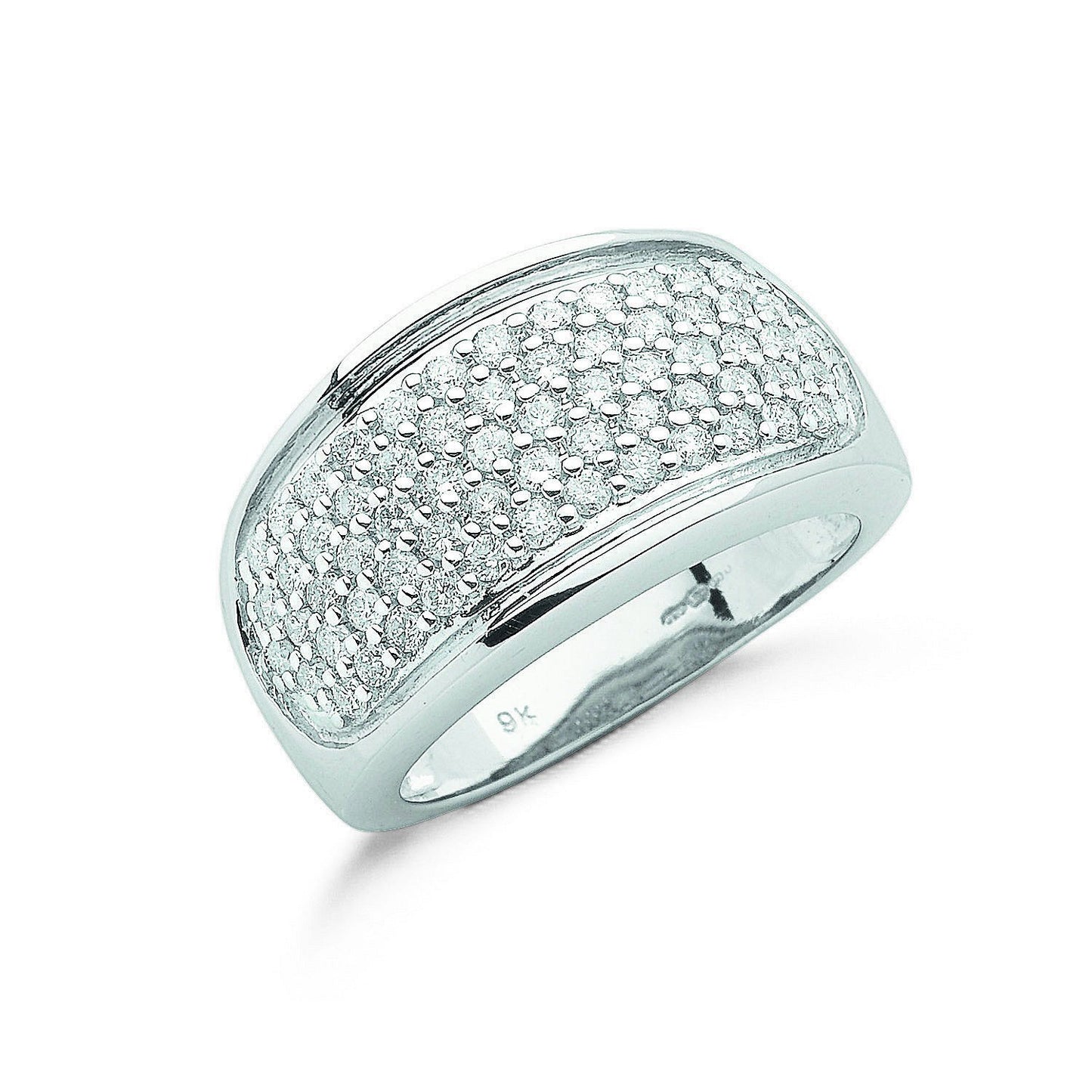 9ct White Gold 1.00ct Diamond Bombay Ring