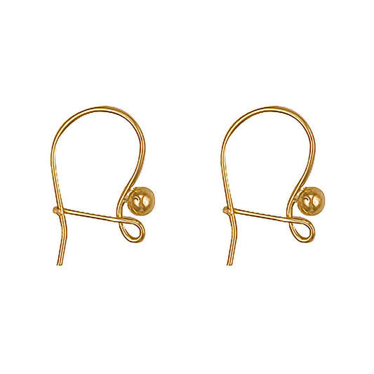 Yellow Gold Earring Wires  (HNN-68AF16) - 1.3g
