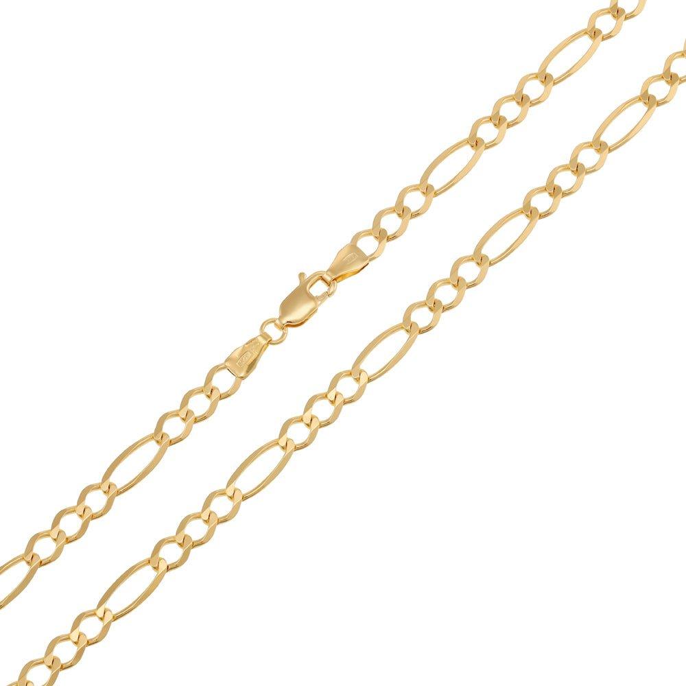 Yellow Gold 4.4mm Economy Figaro Chain