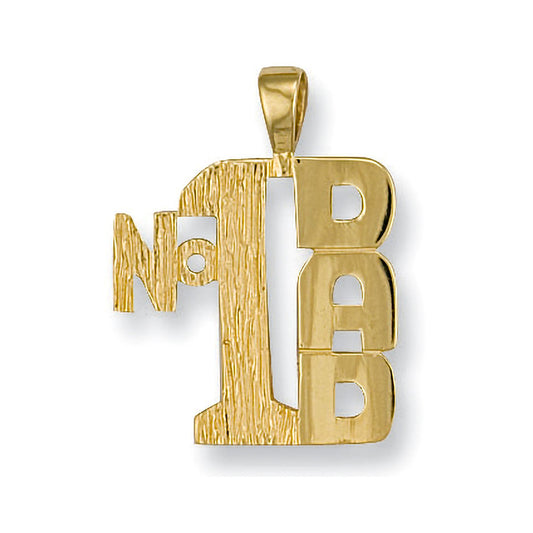 Yellow Gold No:1 Dad Pendant - 19.8mm