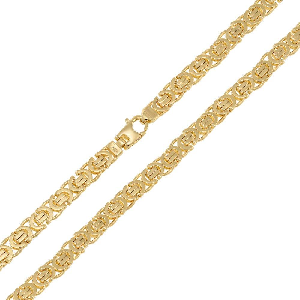 Yellow Gold 5.8mm Flat Byzantine Chain