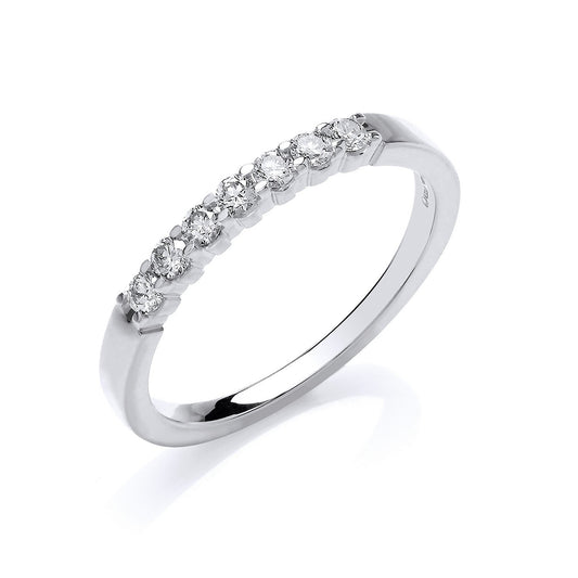 9ct White Gold D0.25ct Diamond Half Eternity Ring