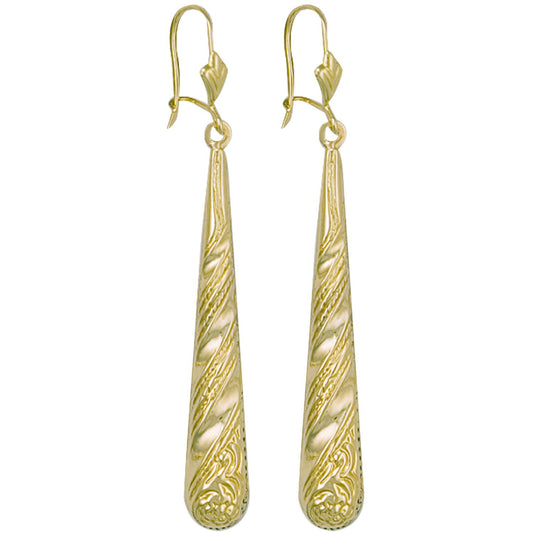 Yellow Gold Patterned Drops - 2.0g