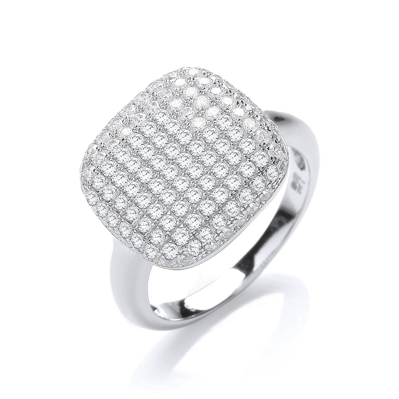 Micro Pave Square Cubic Zirconia Ring