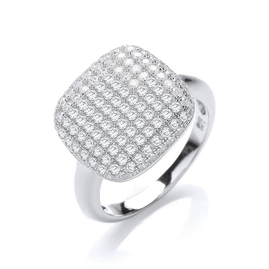 Micro Pave Square Cubic Zirconia Ring