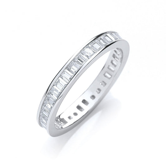 Full Eternity Baguettes Channel Set Cubic Zirconia Ring