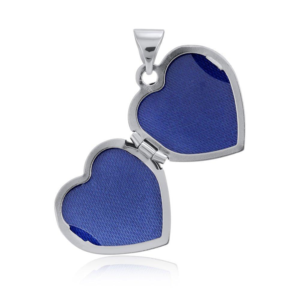 White Gold Heart Shape Locket with Diamond (HNN-511731)