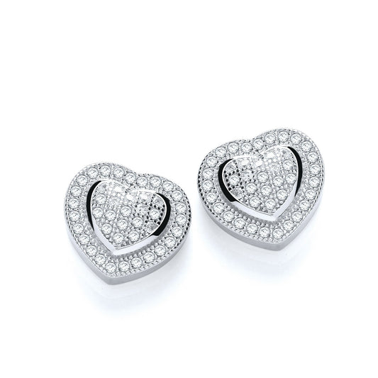 Micro Pave Heart Stud