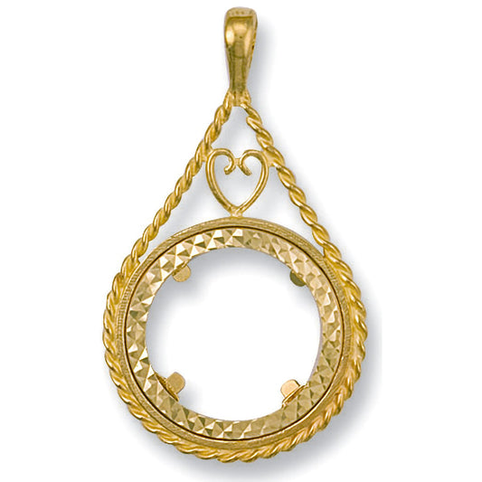 Yellow Gold  Fancy Sovereign Pendant (HNN-542CCF) - 4.4g