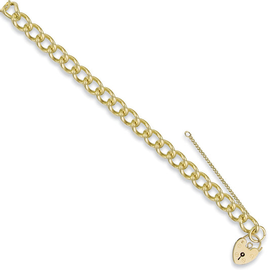 Y/G Open Curb & Padlock Charm Bracelet