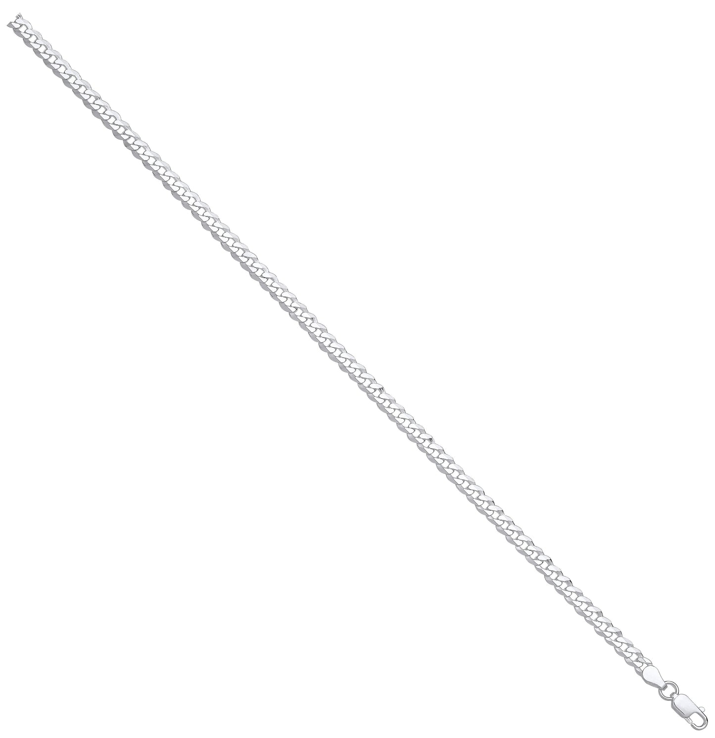 Silver 4.4mm Economy Flat Curb Chain