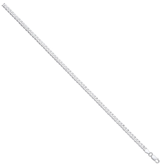 Silver 4.4mm Economy Flat Curb Chain