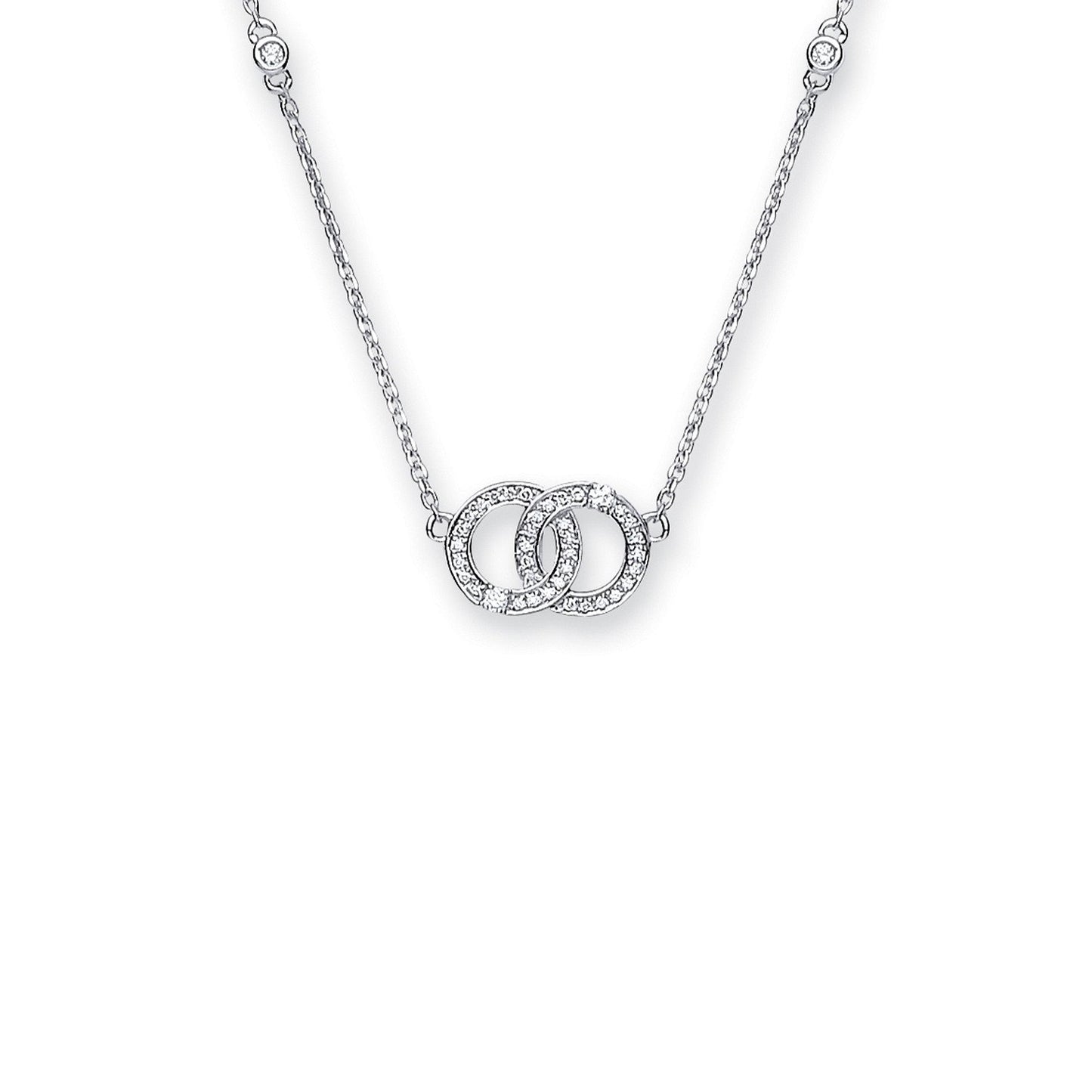 9ct White Gold 0.34ct Diamond Necklace (18in/45cm) Chain