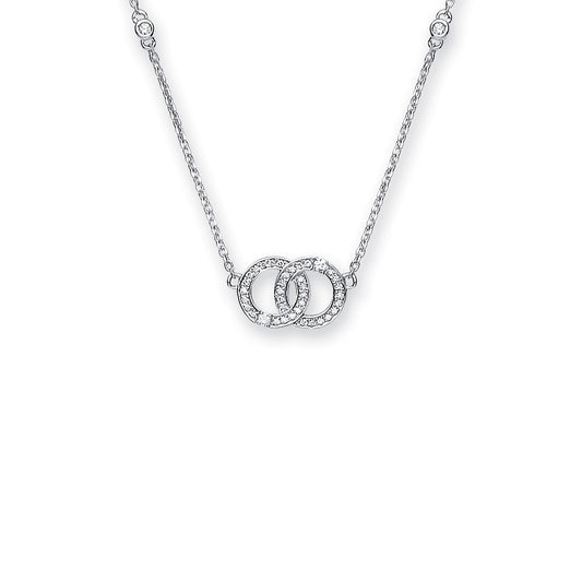 9ct White Gold 0.34ct Diamond Necklace (18in/45cm) Chain