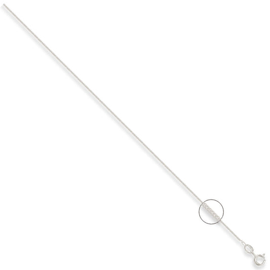 Silver 1.2mm Traditional Classic Curb Chain