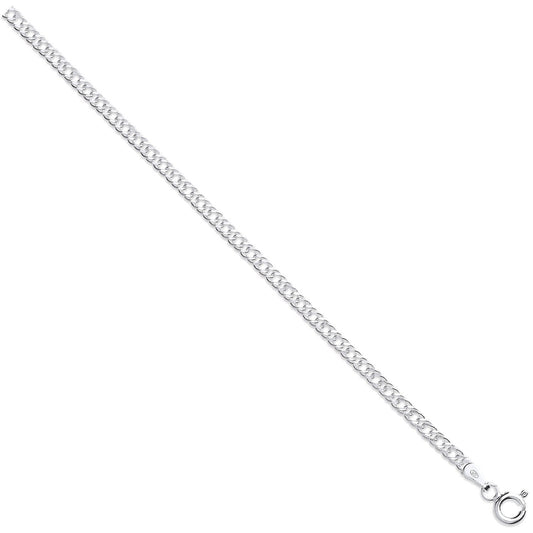 Silver 4mm Double Link Curb
