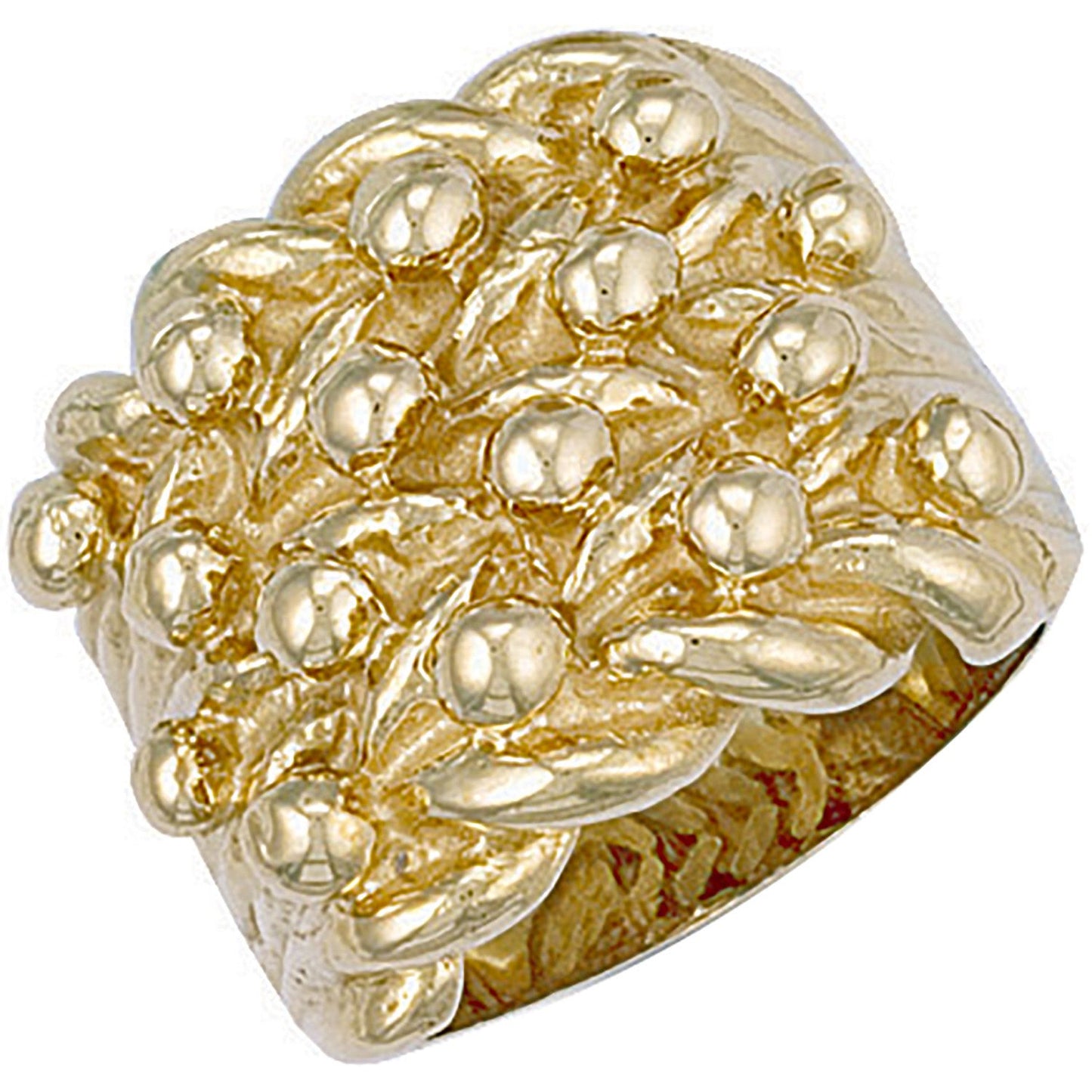 Yellow Gold Woven Back 4 Row Keeper Ring (HNN-E323DE)