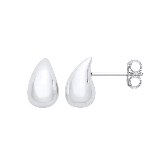 Silver Teardrop Studs