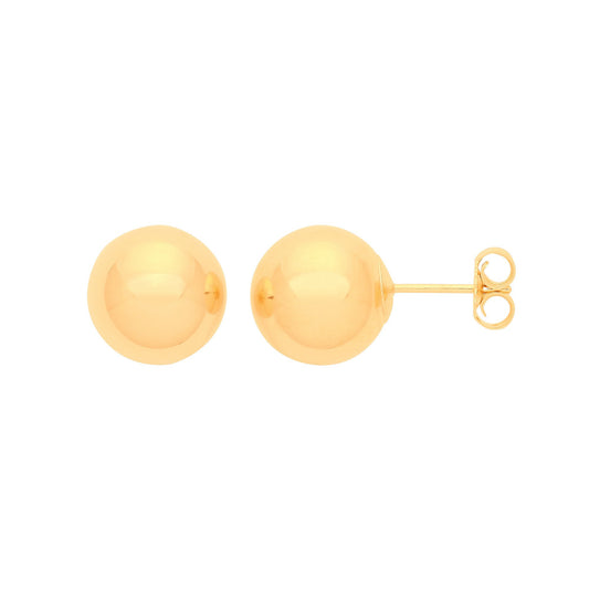 9ct Yellow Gold 10mm Ball Studs