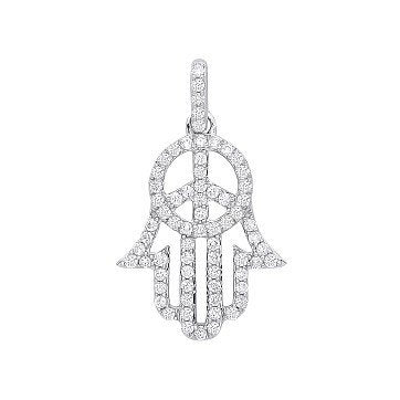 9ct White Gold 0.48ct Diamond Hamsa Pendant