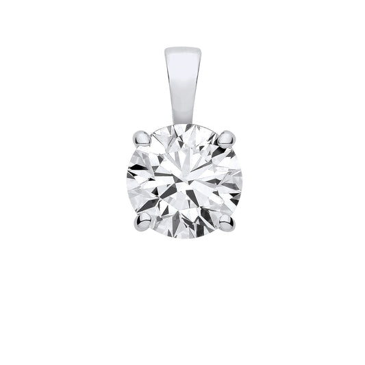 18ct White Gold 3.00ctw Lab Grown Diamond Pendant IGI Certified